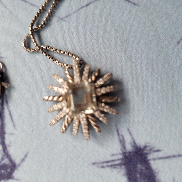 David Yurman Sterling Silver Starburst Necklace With - Picture 10 of 11